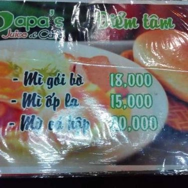 Thực đơn- Quán Ăn Cuốn Papa's