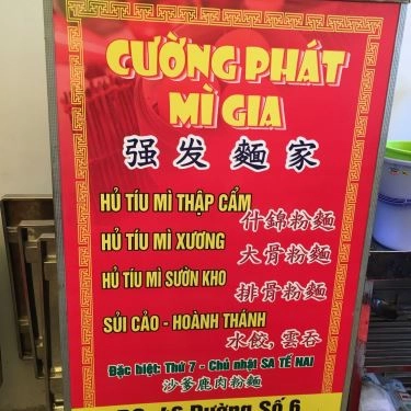 Thực đơn- Quán Ăn Cường Phát Mì Gia
