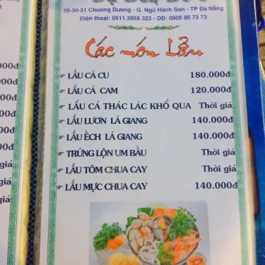Thực đơn- Quán Ăn Dạ Bến Bờ 1 - Ẩm Thực Đồng Quê