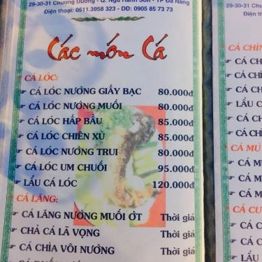 Thực đơn- Quán Ăn Dạ Bến Bờ 1 - Ẩm Thực Đồng Quê