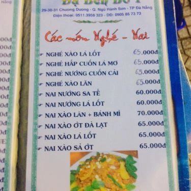 Thực đơn- Quán Ăn Dạ Bến Bờ 1 - Ẩm Thực Đồng Quê