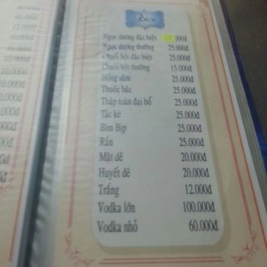 Thực đơn- Quán Ăn Đặc Sản Dê 44 - Tống Văn Hên