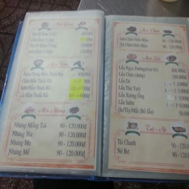 Thực đơn- Quán Ăn Đặc Sản Dê 44 - Tống Văn Hên