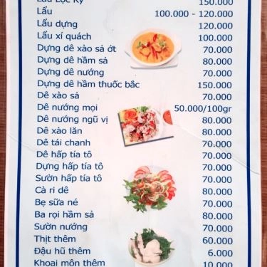 Thực đơn- Quán Ăn Đặc Sản Dê Lộc Ký