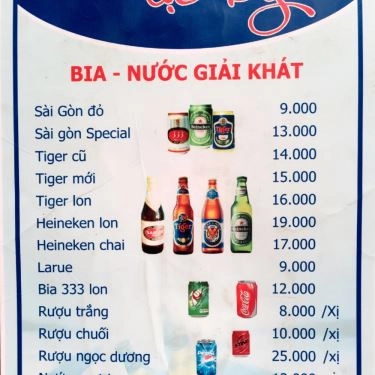 Thực đơn- Quán Ăn Đặc Sản Dê Lộc Ký