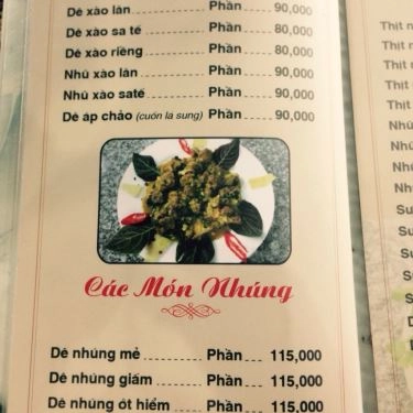 Thực đơn- Quán Ăn Gia Đình Bạn Tôi - Nguyễn Thượng Hiền
