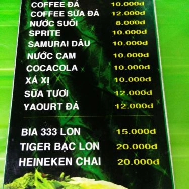 Thực đơn- Quán Ăn Đặc Sản Làng Tôi - Bún Chả & Lẩu Cá Thu