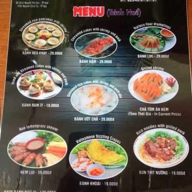Thực đơn- Quán Ăn Đặc Sản O Ly - Bánh Bèo - Nậm & Lọc