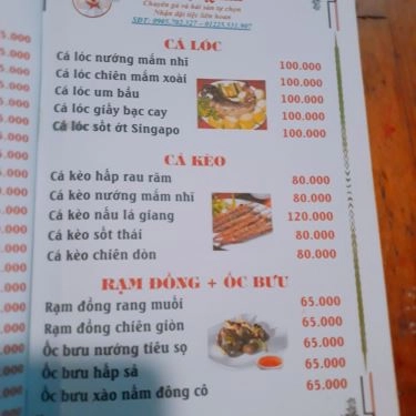 Thực đơn- Quán Ăn Đại Hỷ Quán - Gà & Hải Sản Tự Chọn