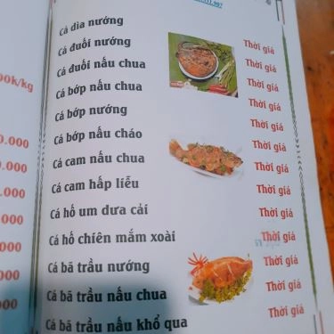 Thực đơn- Quán Ăn Đại Hỷ Quán - Gà & Hải Sản Tự Chọn