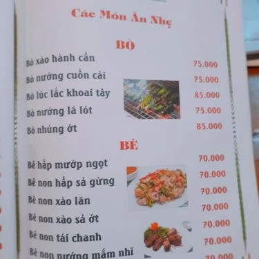 Thực đơn- Quán Ăn Đại Hỷ Quán - Gà & Hải Sản Tự Chọn