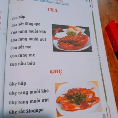 Thực đơn- Quán Ăn Đại Hỷ Quán - Gà & Hải Sản Tự Chọn