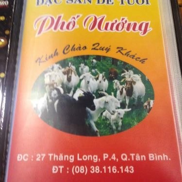 Thực đơn- Quán Ăn Dê 27 - Phố Nướng