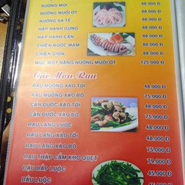 Thực đơn- Quán Ăn Dê 27 - Phố Nướng