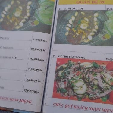 Thực đơn- Quán Ăn Dê 39