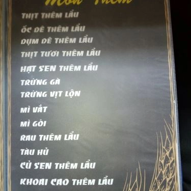 Thực đơn- Quán Ăn Dê Đệ Nhất