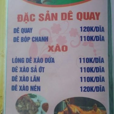 Thực đơn- Quán Ăn Dê Hùng - Đặc Sản Dê Hương Sơn