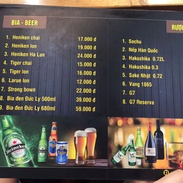 Thực đơn- Nhà Hàng Đệ Nhất BBQ - Buffet