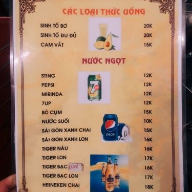 Thực đơn- Quán Ăn Đệ Nhất Panda BBQ