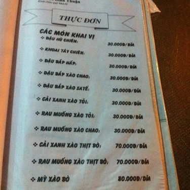 Thực đơn- Quán Ăn Dê Núi Bình Thuận - Đặc Sản Dê