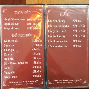 Thực đơn- Quán Ăn Vua Thỏ Mẹt - Thịt Thỏ, Gà Đồi, Cá Sông & Ba Ba