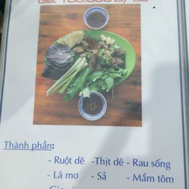 Thực đơn- Quán Ăn Dê Thật Quán - Món Ngon Từ Dê
