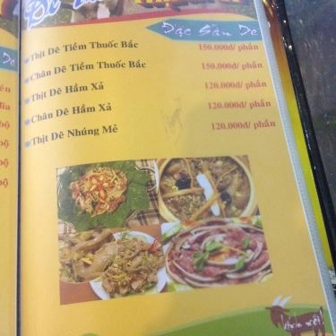 Thực đơn- Quán Ăn Dê Tươi Thịnh Ký