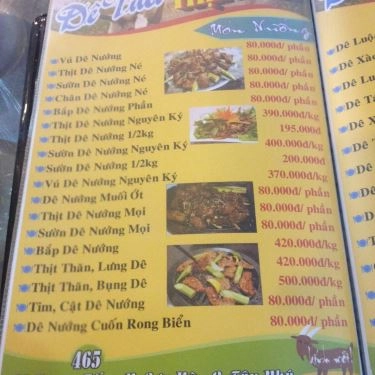 Thực đơn- Quán Ăn Dê Tươi Thịnh Ký