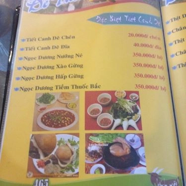 Thực đơn- Quán Ăn Dê Tươi Thịnh Ký