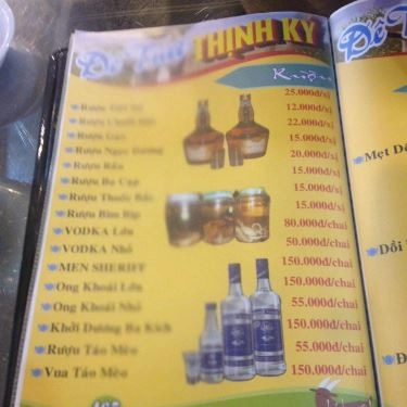 Thực đơn- Quán Ăn Dê Tươi Thịnh Ký
