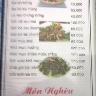 Thực đơn- Quán Ăn Dê Vàng H39 - Nhậu Bình Dân