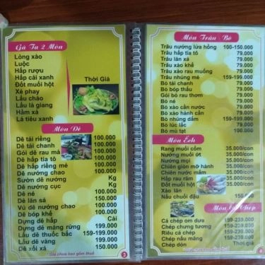 Thực đơn- Quán Ăn Dê Vàng H39 - Nhậu Bình Dân