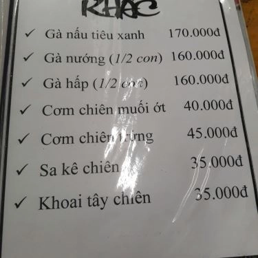 Thực đơn- Quán Ăn Dê Vĩnh Điềm - Đặc Sản Dê Núi