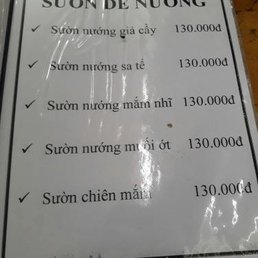 Thực đơn- Quán Ăn Dê Vĩnh Điềm - Đặc Sản Dê Núi