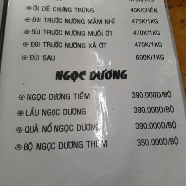 Thực đơn- Quán Ăn Dê Vĩnh Điềm - Đặc Sản Dê Núi
