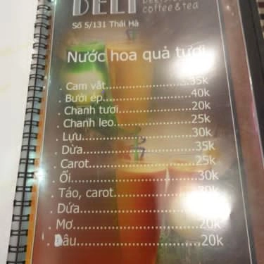 Thực đơn- Quán Ăn Deli Beefsteak Coffee & Tea - Thái Hà