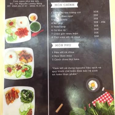 Thực đơn- Quán Ăn Dg Food - Cơm Văn Phòng