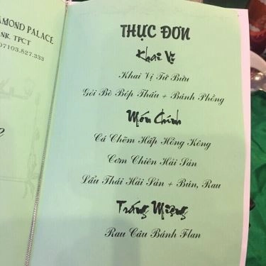 Thực đơn- Nhà Hàng Diamond Palace