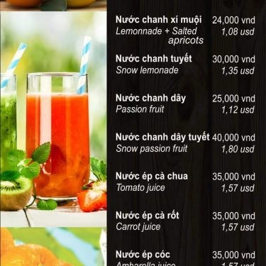 Thực đơn- Quán Ăn Diamondland - Coffee & Food