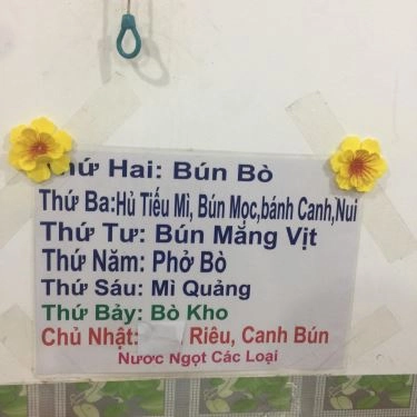 Thực đơn- Quán Ăn Điểm Tâm Sáng - Bún & Mì