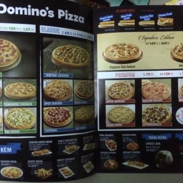 Thực đơn- Nhà Hàng Domino's Pizza - Kha Vạn Cân