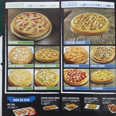 Thực đơn- Nhà Hàng Domino's Pizza - Nguyễn Ảnh Thủ