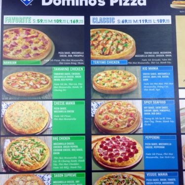 Thực đơn- Nhà Hàng Domino's Pizza - Nguyễn Ảnh Thủ