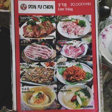 Thực đơn- Quán Ăn Don Ju Chon - Nướng Bình Dân Hàn Quốc