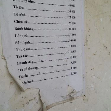 Thực đơn- Quán Ăn Đông Hà - Bánh Canh Cá Lóc - Nguyên Hồng