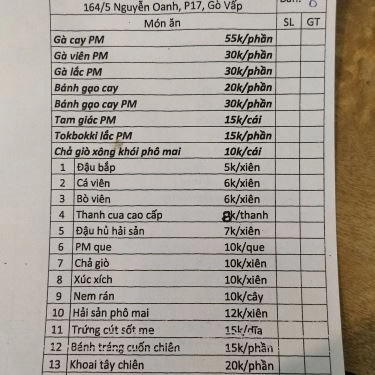 Thực đơn- Quán Ăn Đông Mập - Trà Sữa & Gà Cay Phô Mai