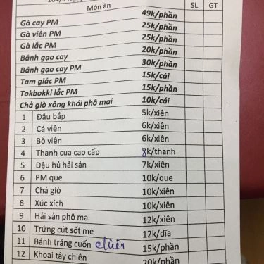 Thực đơn- Quán Ăn Đông Mập - Trà Sữa & Gà Cay Phô Mai
