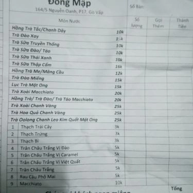 Thực đơn- Quán Ăn Đông Mập - Trà Sữa & Gà Cay Phô Mai