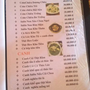 Thực đơn- Đồng Ngọc - Quán Ăn Gia Đình