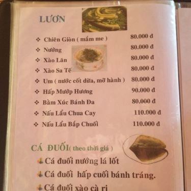 Thực đơn- Đồng Ngọc - Quán Ăn Gia Đình